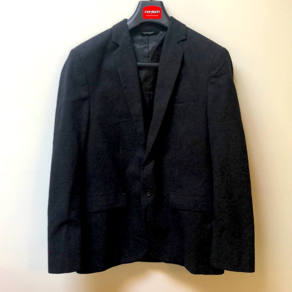 Mens Gray Woven BR Sz 40 Tailored Fit Sport Coat